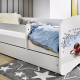 Babydreams juniorseng med racerbil, med madrass, sengehest og skuff - hvit laminat (180x80)