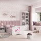 Babydreams juniorseng med enhjrning, med madrass, sengehest og skuff - hvit laminat (140x70)