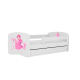 Babydreams juniorsng med prinsessa p hst, med madrass, stdbrda och lda - vit laminat (160x80)
