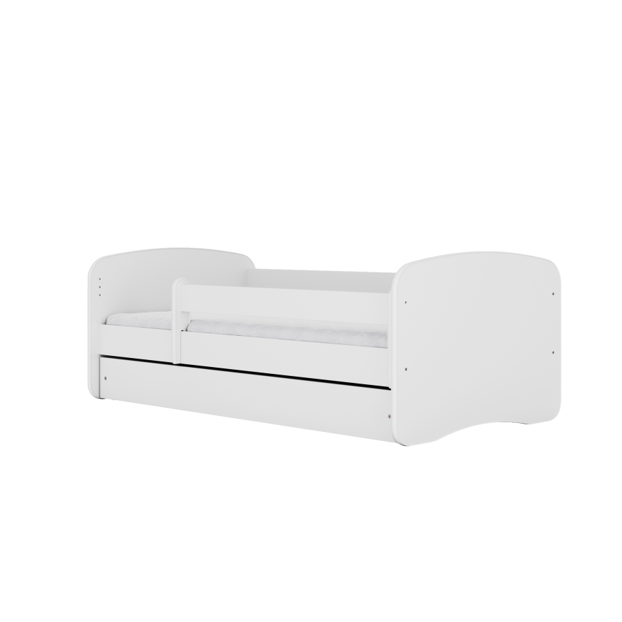 Babydreams juniorsng med prinsessa p hst, med madrass, stdbrda och lda - vit laminat (180x80)