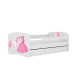 Babydreams juniorsng med prinsessa och hst, med madrass, stdbrda och lda - vit laminat (160x80)