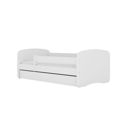Babydreams juniorseng med bl bamse, m. madras, sengehest, skuffe - hvid laminat (160x80)