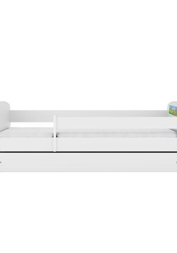 Babydreams juniorsng med safaridjur, med madrass, stdbrda, lda - vit laminat (180x80)