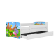 Babydreams juniorsng med safaridjur, med madrass, stdbrda, lda - vit laminat (180x80)