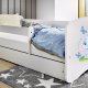 Babydreams weißes Elefantenbett, mit Schublade und mit Matratze 180/80