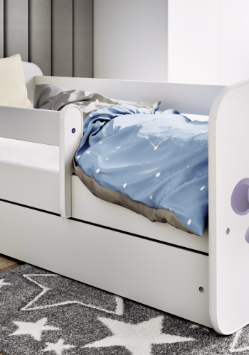 Babydreams juniorsng med zoodjur, med madrass, stdbrda, lda - vit laminat (140x70)