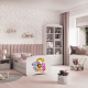 Babydreams juniorsng med zoodjur, med madrass, stdbrda, lda - vit laminat (140x70)