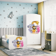 Babydreams juniorsng med zoodjur, med madrass, stdbrda, lda - vit laminat (140x70)