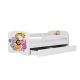 Babydreams juniorseng med Zoo-dyr, med madrass, sengehest, skuff - hvit laminat (160x80)