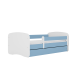 Babydreams juniorsng, med madrass, stdbrda, lda - vit och bl laminat (140x70)