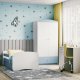 Babydreams juniorsng, med madrass, stdbrda, lda - vit och bl laminat (140x70)