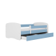 Babydreams juniorsng, med madrass, stdbrda, lda - vit och bl laminat (140x70)