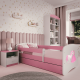 Babydreams juniorsng prinsessa med hst, med madrass, stdbrda, lda - vit/rosa laminat (180x80)