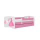 Babydreams juniorsng prinsessa med hst, med madrass, stdbrda, lda - vit/rosa laminat (160x80)