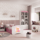 Babydreams juniorseng bamse/sommerfugle, m madras, sengehest, skuffe - hvid/lyserd laminat (160x80)