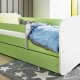 Babydreams juniorsng, med madrass, stdbrda, lda - vit och grn laminat (140x70)
