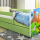 Babydreams juniorsng med safaridjur, med madrass, stdbrda, lda - vit/grn laminat (160x80)