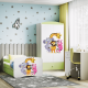 Babydreams juniorsng med zoodjur, med madrass, stdbrda, lda - vit/grn laminat (140x70)