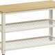 VASAGLE Skob�nk, skoreol med 2 hylder, skoorganisator, 30 x 73 x 45 cm, entr&eacute; stue entr&eacute;, st�lkonstruktion, industriel stil, eg beige og klassisk hvid LBS073W09