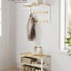 VASAGLE Skob�nk, skoreol med 2 hylder, skoorganisator, 30 x 73 x 45 cm, entr&eacute; stue entr&eacute;, st�lkonstruktion, industriel stil, eg beige og klassisk hvid LBS073W09