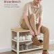 VASAGLE Skob�nk, skoreol med 2 hylder, skoorganisator, 30 x 73 x 45 cm, entr&eacute; stue entr&eacute;, st�lkonstruktion, industriel stil, eg beige og klassisk hvid LBS073W09
