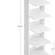 VASAGLE Zapatero vertikal de 7 niveles, organisator estrecho de almacenamiento de zapatos med ganchos, estante de madera delgado para zapatos, robusto y duradero, ahorro de espacio para entrada y dormitorio, blanco LBS200T14V1