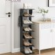 VASAGLE Slim skoreol, smal skoopbevaringsorganisator, skostativ med 6 niveauer, til sm� rum, entr&eacute;, garderobe, sort LBS200T16