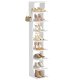 VASAGLE Slim skoreol, smal skoopbevaringsorganisator, 9-etagers skostativ, til sm� rum, entr&eacute;, garderobe, mat hvid LBS210WB01