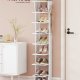 VASAGLE Slim skoreol, smal skoopbevaringsorganisator, 9-etagers skostativ, til sm� rum, entr&eacute;, garderobe, mat hvid LBS210WB01