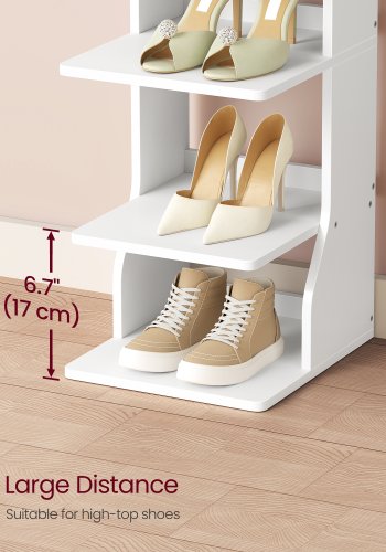 VASAGLE Slim skoreol, smal skoopbevaringsorganisator, 9-etagers skostativ, til sm� rum, entr&eacute;, garderobe, mat hvid LBS210WB01