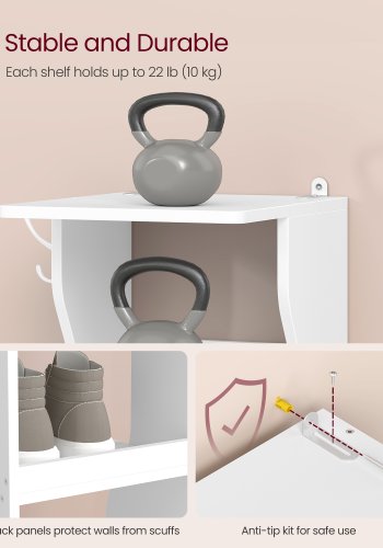 VASAGLE Slim skoreol, smal skoopbevaringsorganisator, 9-etagers skostativ, til sm� rum, entr&eacute;, garderobe, mat hvid LBS210WB01