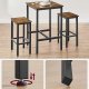 VASAGLE barbord og 2 barstole - rustik brun spnplade og sort stl (st md 3)