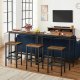 VASAGLE Spisebords�t, Barbord og taburetter, Morgenmadsbarbord med barstole, s�t med 2, industrielt st�lstel, rustik brun og sort LBT218B01
