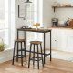 VASAGLE LBT219B01 Barbords�t, H�jt bord med 2 barstole, Barbord med barstole, K�kkenbord og k�kkenstole Industridesign til k�kken, Brun
