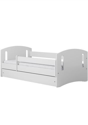 Classic 2 Juniorbett, mit Matratze, Bettgitter, Schublade - weißes Laminat und MDF (140x80)