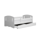 Classic 2 Juniorbett, mit Matratze, Bettgitter, Schublade - weiß-graues Laminat und MDF (180x80)