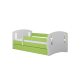 Classic 2 Juniorbett, mit Matratze, Bettgitter, Schublade - weiß-grünes Laminat und MDF (180x80)