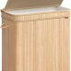 SONGMICS W&auml;schekorb mit Deckel, Bambus-W&auml;schekorb, abnehmbarer, maschinenwaschbarer W&auml;schekorb, mit Griff, 150 l, f&uuml;r Hauswirtschaftsraum, Schlafzimmer, Badezimmer, Naturbeige LCB062N01