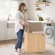 SONGMICS W&auml;schekorb mit Deckel, Bambus-W&auml;schekorb, abnehmbarer, maschinenwaschbarer W&auml;schekorb, mit Griff, 150 l, f&uuml;r Hauswirtschaftsraum, Schlafzimmer, Badezimmer, Naturbeige LCB062N01