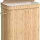 SONGMICS W&auml;schekorb mit Deckel, W&auml;schekorb aus Bambus, herausnehmbarer und maschinenwaschbarer W&auml;schesack mit Griff, 100 Liter, f&uuml;r Waschk&uuml;che, Schlafzimmer, Wohnzimmer, Naturbeige LCB063N01
