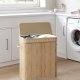 SONGMICS W&auml;schekorb mit Deckel, W&auml;schekorb aus Bambus, herausnehmbarer und maschinenwaschbarer W&auml;schesack mit Griff, 100 Liter, f&uuml;r Waschk&uuml;che, Schlafzimmer, Wohnzimmer, Naturbeige LCB063N01