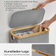 SONGMICS W�schekorb mit Deckel, schmaler W�schekorb, 65 l, platzsparend, herausnehmbares Netzfutter, Oxford-Gewebe, Bambusgriff, faltbar, 42 x 22,5 x 70,5 cm, Taubengrau LCB506G01