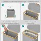 SONGMICS W�schekorb mit Deckel, schmaler W�schekorb, 65 l, platzsparend, herausnehmbares Netzfutter, Oxford-Gewebe, Bambusgriff, faltbar, 42 x 22,5 x 70,5 cm, Taubengrau LCB506G01