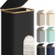 SONGMICS W&auml;schekorb mit Deckel, gro&szlig;er W&auml;schekorb, 90 l, herausnehmbares Netzfutter, Oxford-Gewebe, Bambusgriff, faltbar, 42 x 32 x 70,5 cm, Tintenschwarz LCB509B01