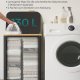 SONGMICS W�schekorb mit Deckel, gro�er W�schekorb mit 2 F�chern, 130 l, herausnehmbares Netzfutter, Oxford-Gewebe, Bambusgriff, faltbar, 52 x 38,5 x 70,5 cm, Tintenschwarz LCB513B01