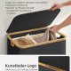 SONGMICS W�schekorb mit Deckel, gro�er W�schekorb mit 2 F�chern, 130 l, herausnehmbares Netzfutter, Oxford-Gewebe, Bambusgriff, faltbar, 52 x 38,5 x 70,5 cm, Tintenschwarz LCB513B01