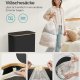 SONGMICS W�schekorb mit Deckel, gro�er W�schekorb mit 2 F�chern, 130 l, herausnehmbares Netzfutter, Oxford-Gewebe, Bambusgriff, faltbar, 52 x 38,5 x 70,5 cm, Tintenschwarz LCB513B01