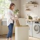 SONGMICS W�schekorb mit Deckel, 3-teiliger gro�er W�schekorb, 150 l, herausnehmbares Netzfutter, Bambusgriff, faltbar, 51,6 x 38 x 61 cm, cremewei� LCB515W01
