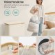 SONGMICS W�schekorb mit Deckel, 3-teiliger gro�er W�schekorb, 150 l, herausnehmbares Netzfutter, Bambusgriff, faltbar, 51,6 x 38 x 61 cm, cremewei� LCB515W01
