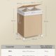 SONGMICS HOME W&auml;schekorb mit 2 F&auml;chern, 100 l, W&auml;schesortierkorb auf Rollen mit Deckel, W&auml;schesack mit Griff, Rattanoptik, f&uuml;r Waschk&uuml;che und Badezimmer, Naturbeige, Mattwei&szlig;, LCB601N01